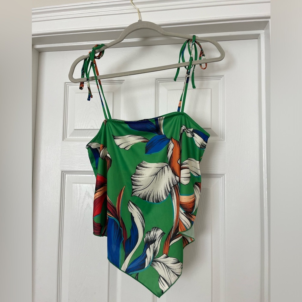 Zara Tropical Tie Strap Top